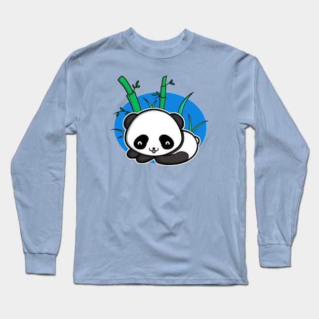 Cute Panda Long Sleeve T-Shirt by perdita00